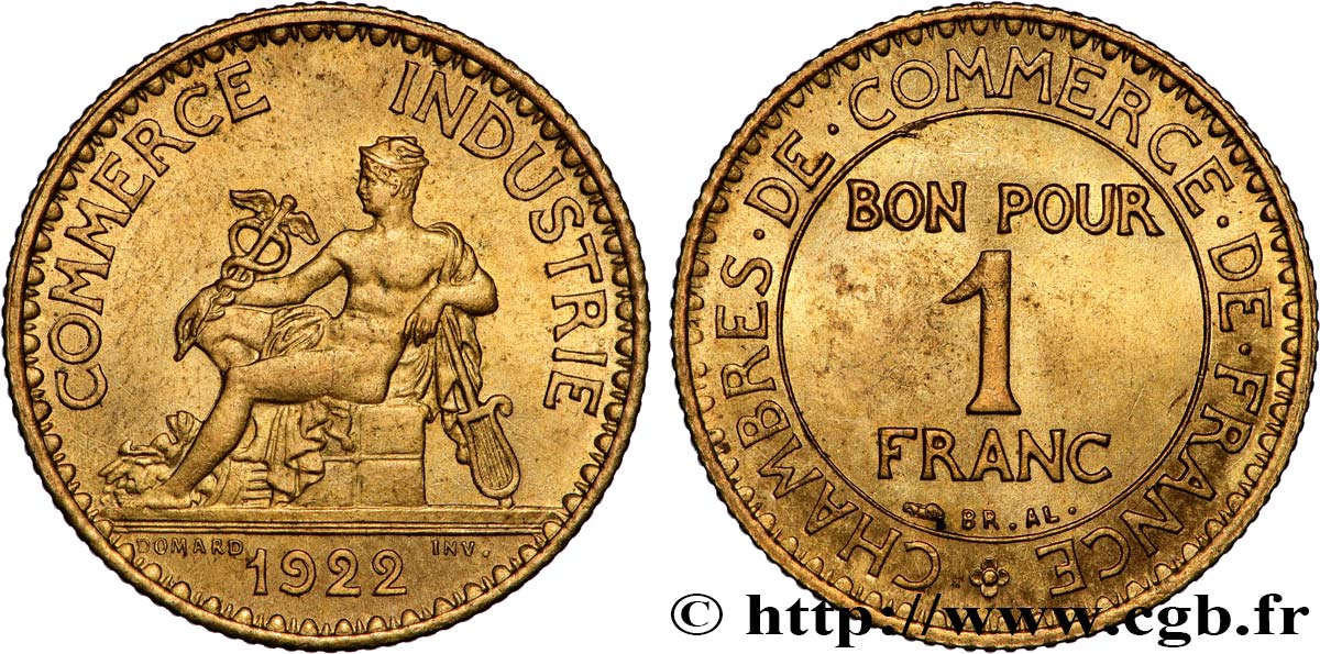 1 franc Chambres de Commerce 1922 Paris F.218/4 MS
