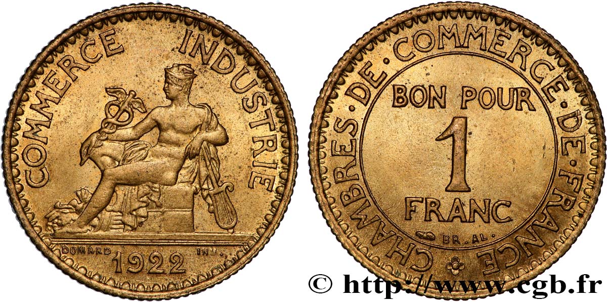 1 franc Chambres de Commerce 1922 Paris F.218/4 SPL