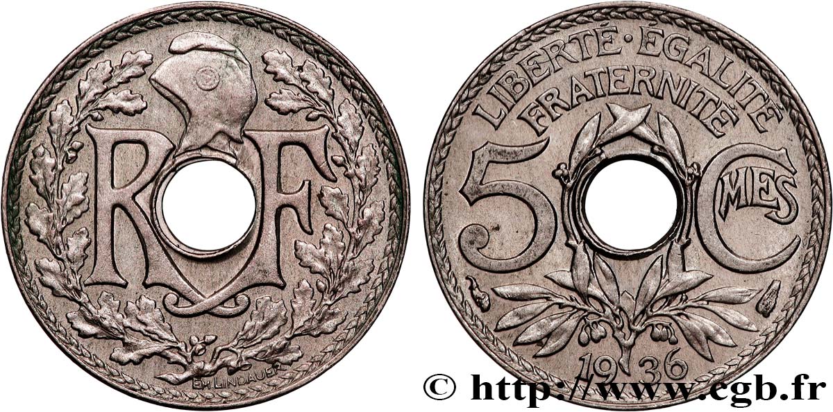 5 centimes Lindauer, petit module 1936 F.122/19 MS