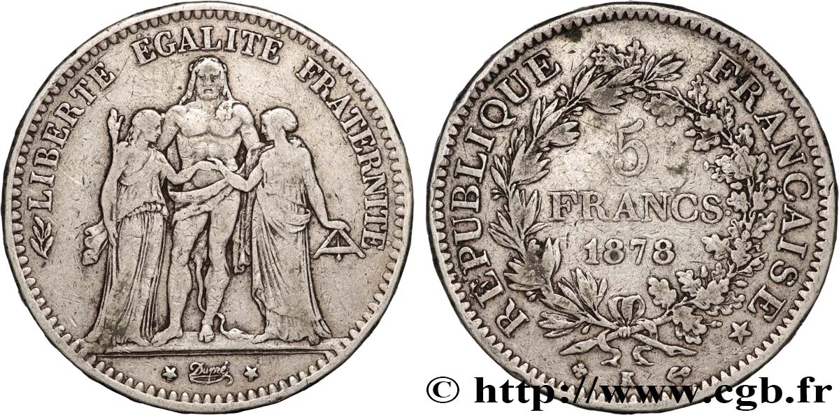 5 francs Hercule 1878 Bordeaux F.334/23 TB