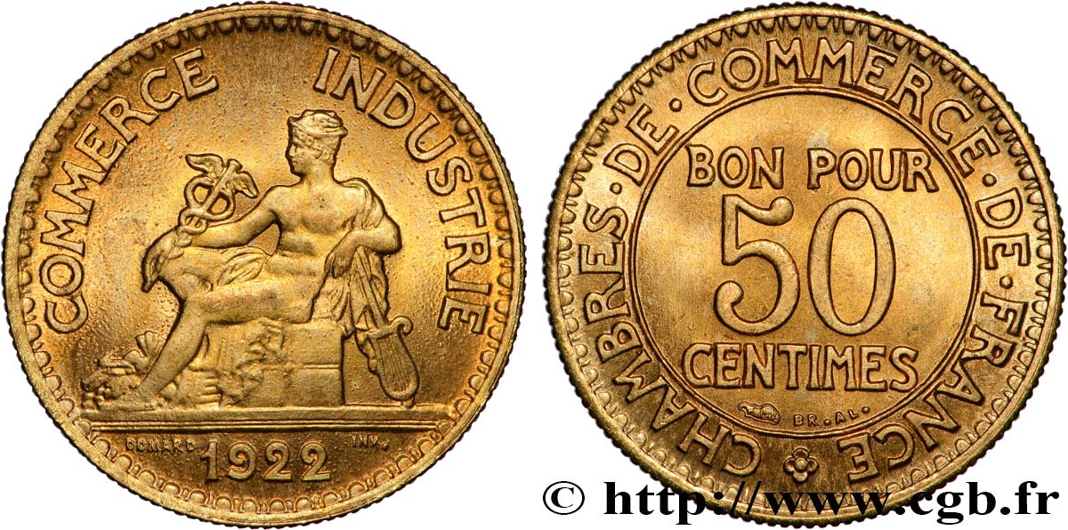 50 centimes Chambres de Commerce 1922 Paris F.191/4 MS