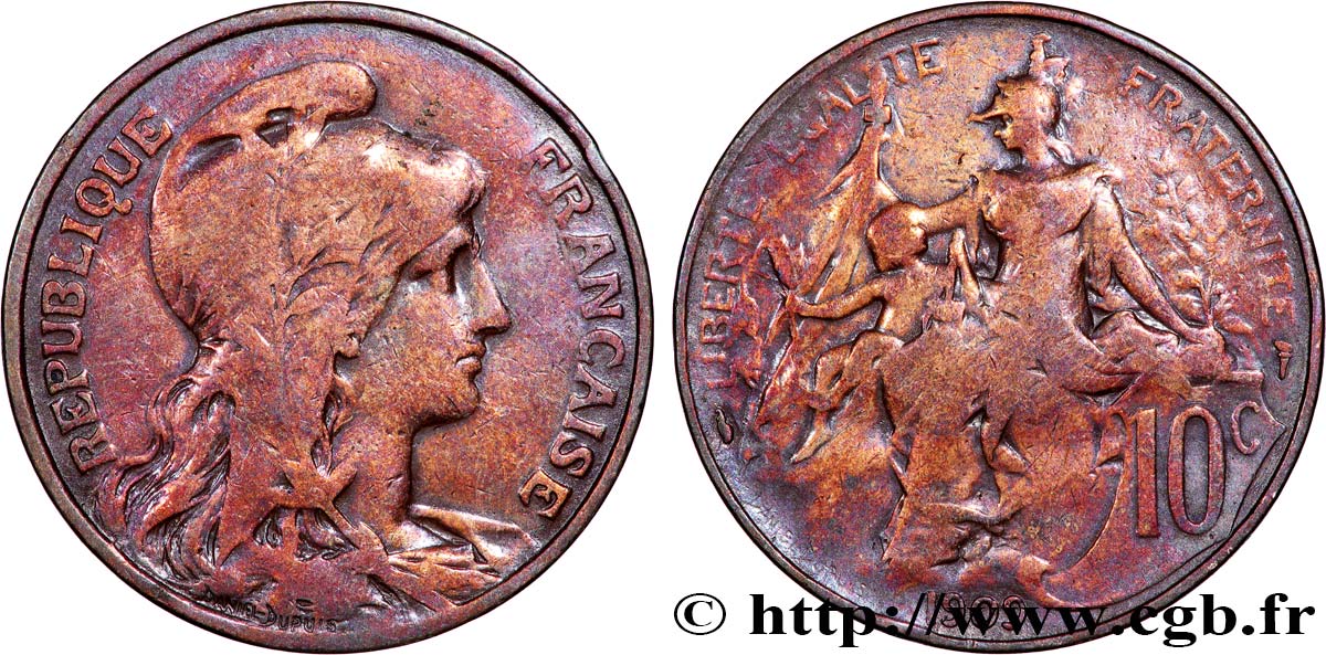 10 centimes Daniel-Dupuis 1909 F.136/18 TB
