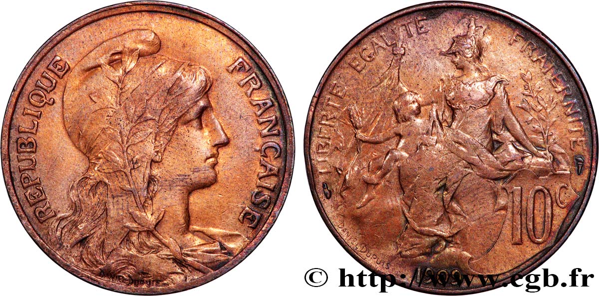 10 centimes Daniel-Dupuis 1909 F.136/18 TB+