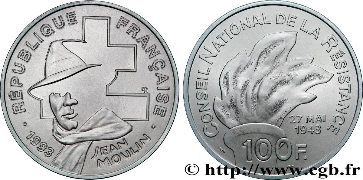 Brillant Universel 100 francs - Jean Moulin 1993 Paris F5.1627 3 SPL