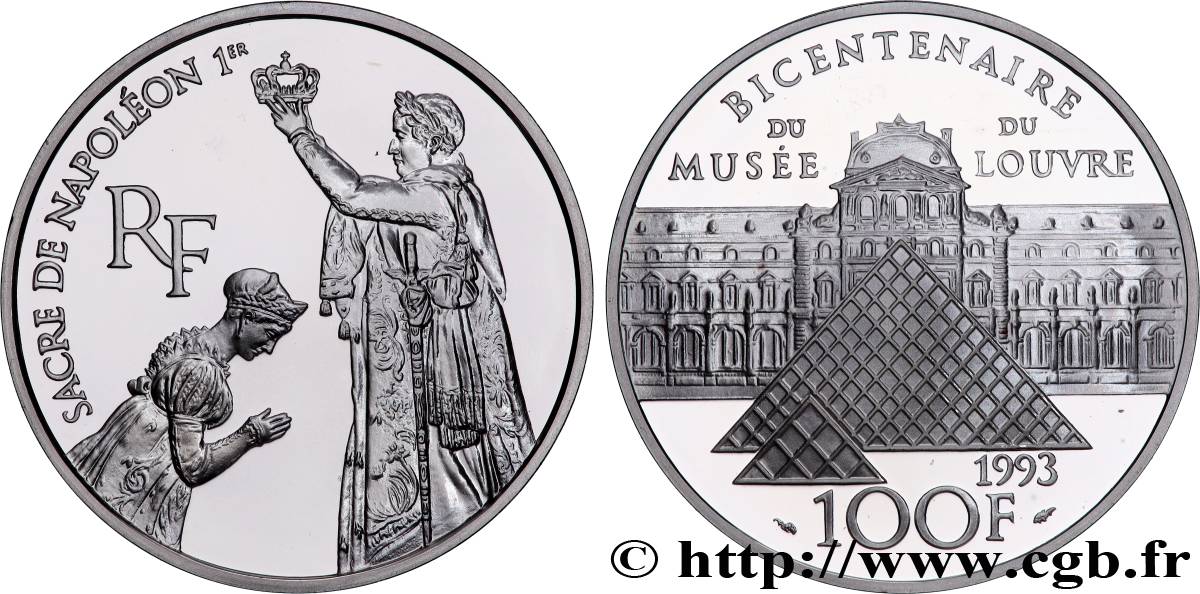 Belle Épreuve 100 francs sacre de Napoléon 1er 1993 F.1625 2 SPL+
