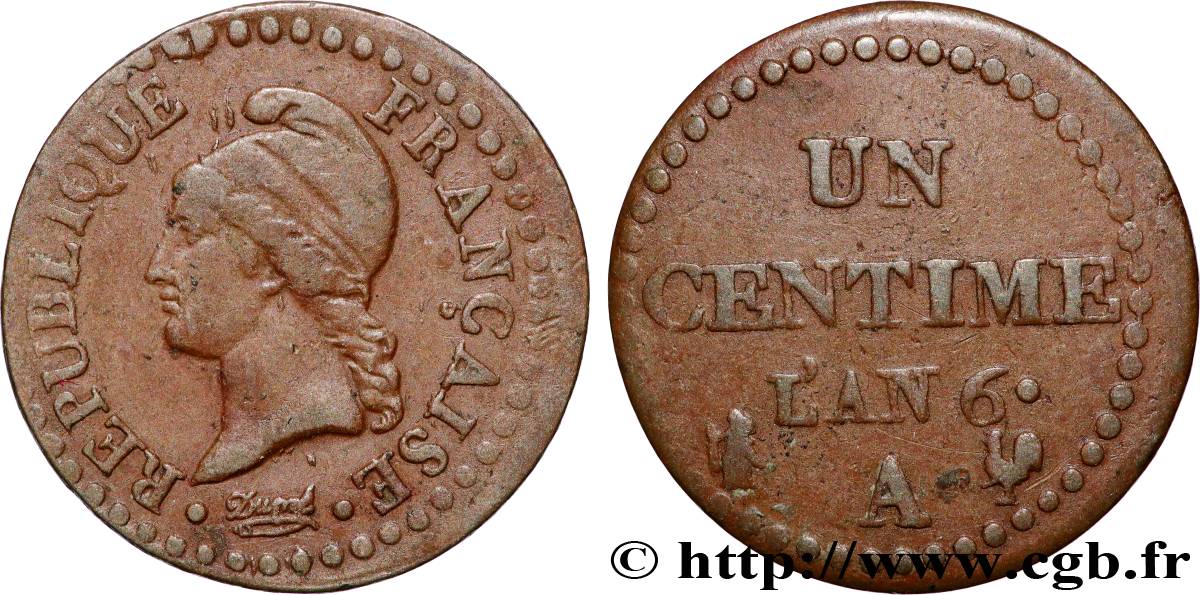 Un centime Dupré, grand 6 1798 Paris F.100/4 TB