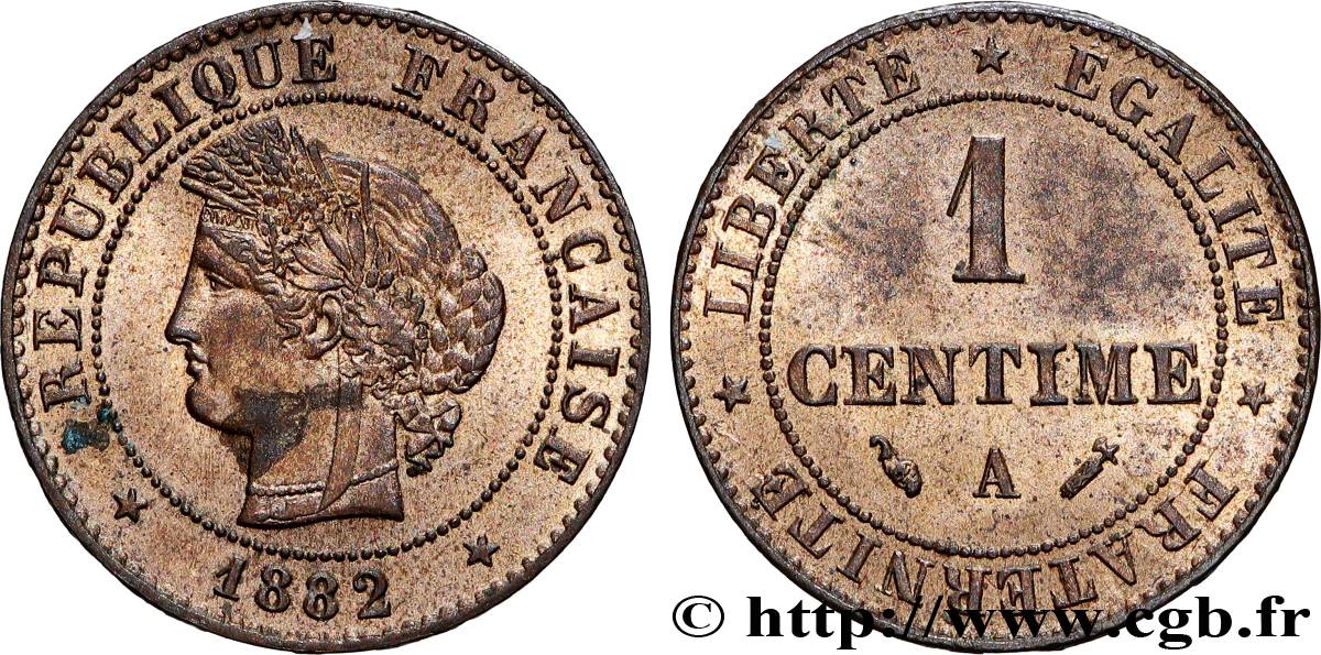 1 centime Cérès 1882 Paris F.104/10 SUP