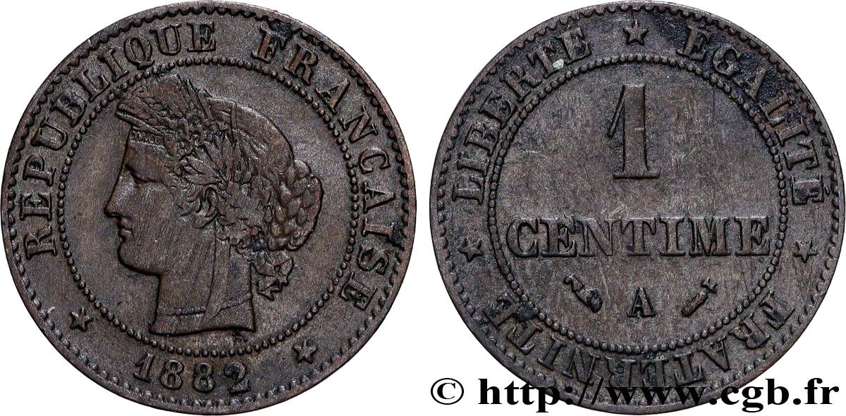1 centime Cérès 1882 Paris F.104/10 TB+