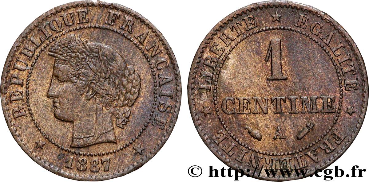 1 centime Cérès 1887 Paris F.104/14 MBC+