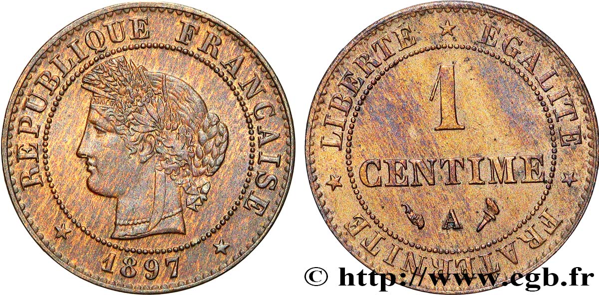 1 centime Cérès 1897 Paris F.104/24 MBC+