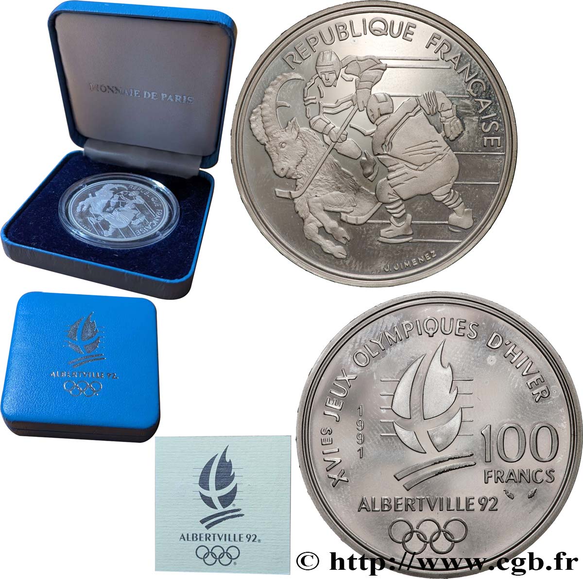 Belle Épreuve 100 francs - Hockey / Bouquetin 1991 Paris F5.1612 1 MS