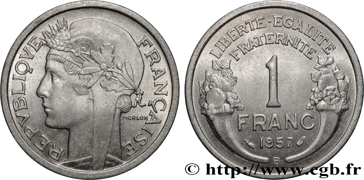 1 franc Morlon, légère 1957 Beaumont-Le-Roger F.221/20 fST63