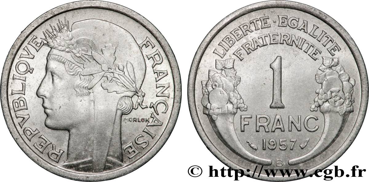 1 franc Morlon, légère 1957 Beaumont-Le-Roger F.221/20 MS63