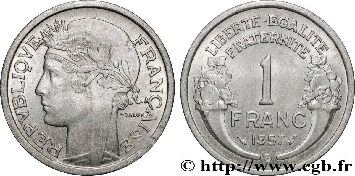 1 franc Morlon, légère 1957 Beaumont-Le-Roger F.221/20 MS62