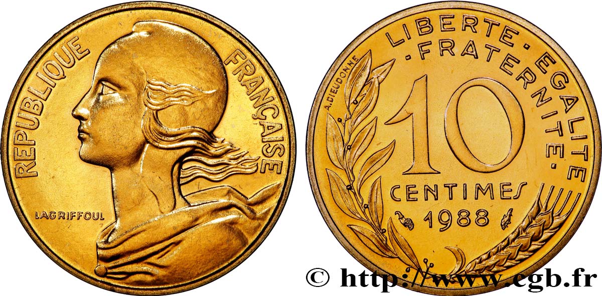 10 centimes Marianne 1988 Pessac F.144/28 MS
