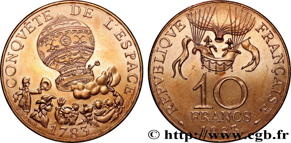 10 francs Conquête de l’Espace, Tranche A 1983 F.367/2 MS