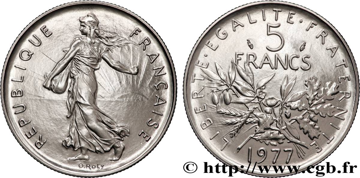 5 francs Semeuse, nickel 1977 Pessac F.341/9 FDC