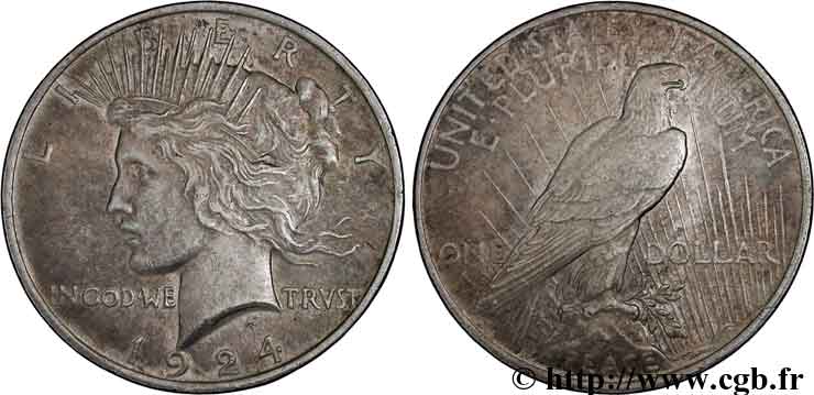 ÉTATS-UNIS D AMÉRIQUE 1 Dollar type Peace 1924 Philadelphie SUP 