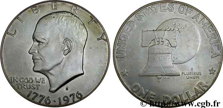 ÉTATS-UNIS D AMÉRIQUE 1 Dollar Eisenhower bicentenaire 1976 San Francisco - S SPL 