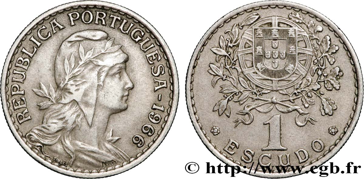 PORTUGAL 1 Escudo 1966 Lisbonne XF