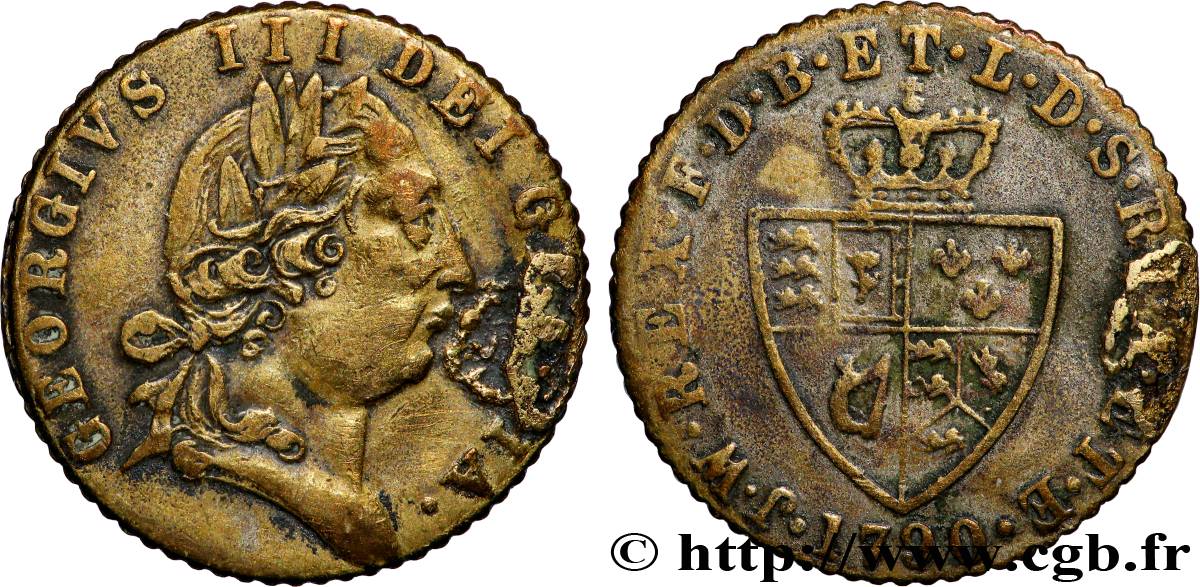 GREAT BRITAIN - GEORGE III Demi-guinée, 5e buste 1790 Londres VF/XF