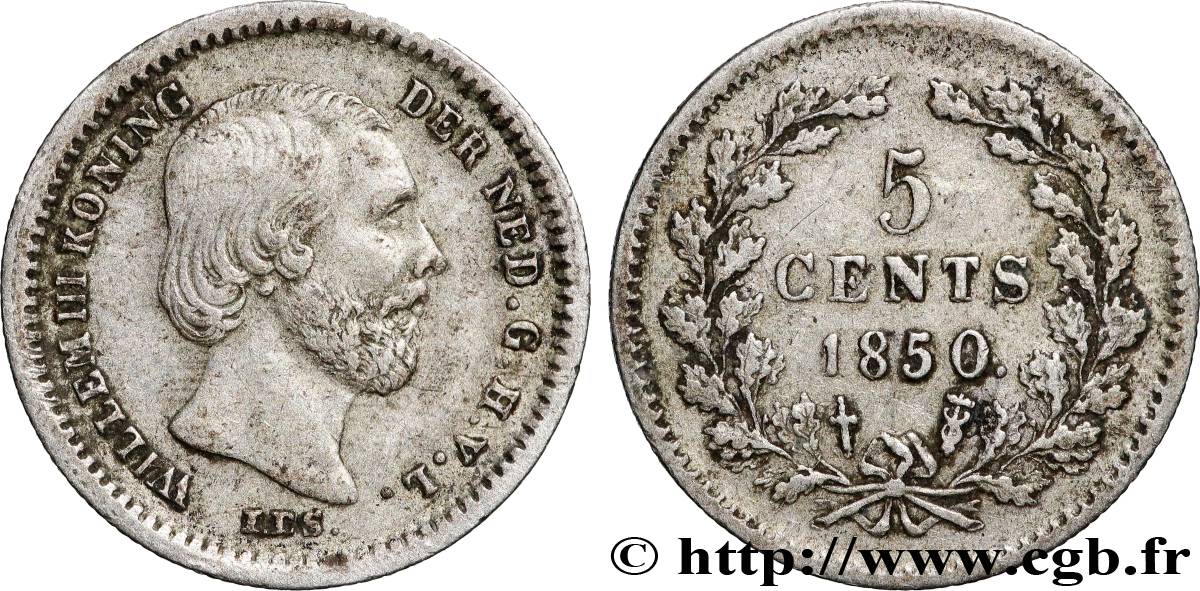 PAESI BASSI 5 Cents Guillaume III 1850 Utrecht q.SPL