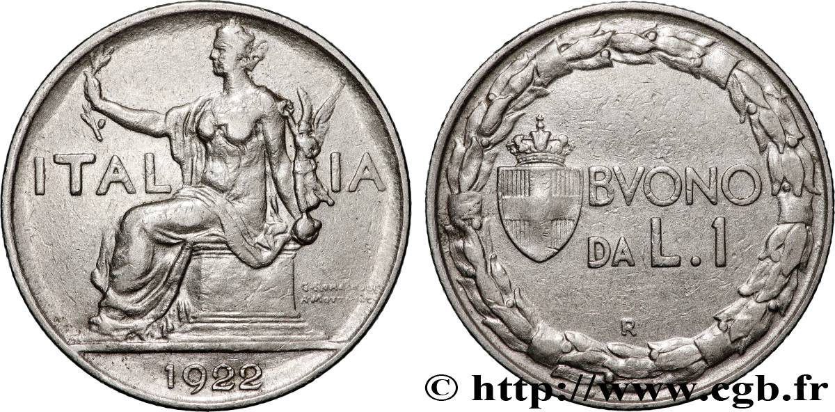 ITALIEN 1 Lire (Buono da L.1) Italie assise 1922 Rome - R fSS