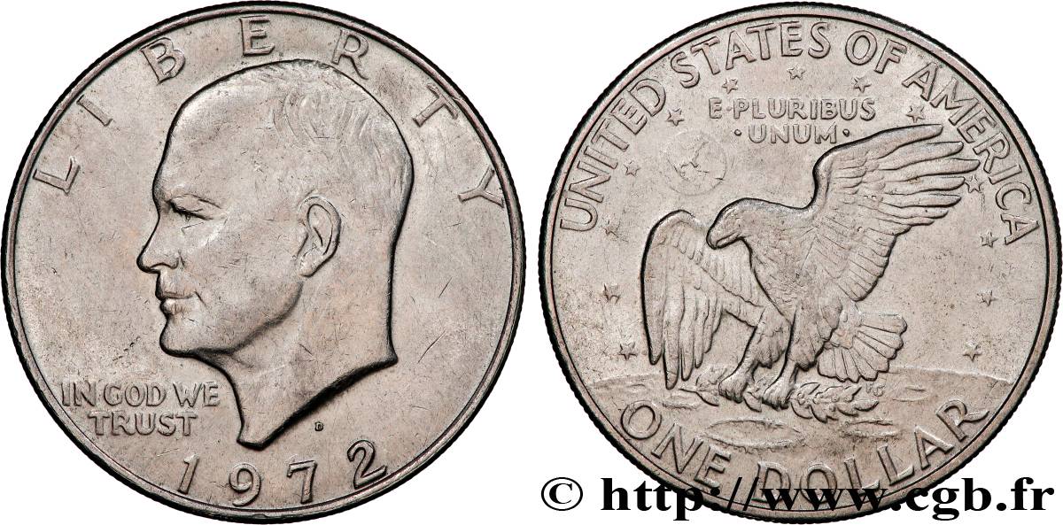 UNITED STATES OF AMERICA 1 Dollar Eisenhower 1972 Denver AU