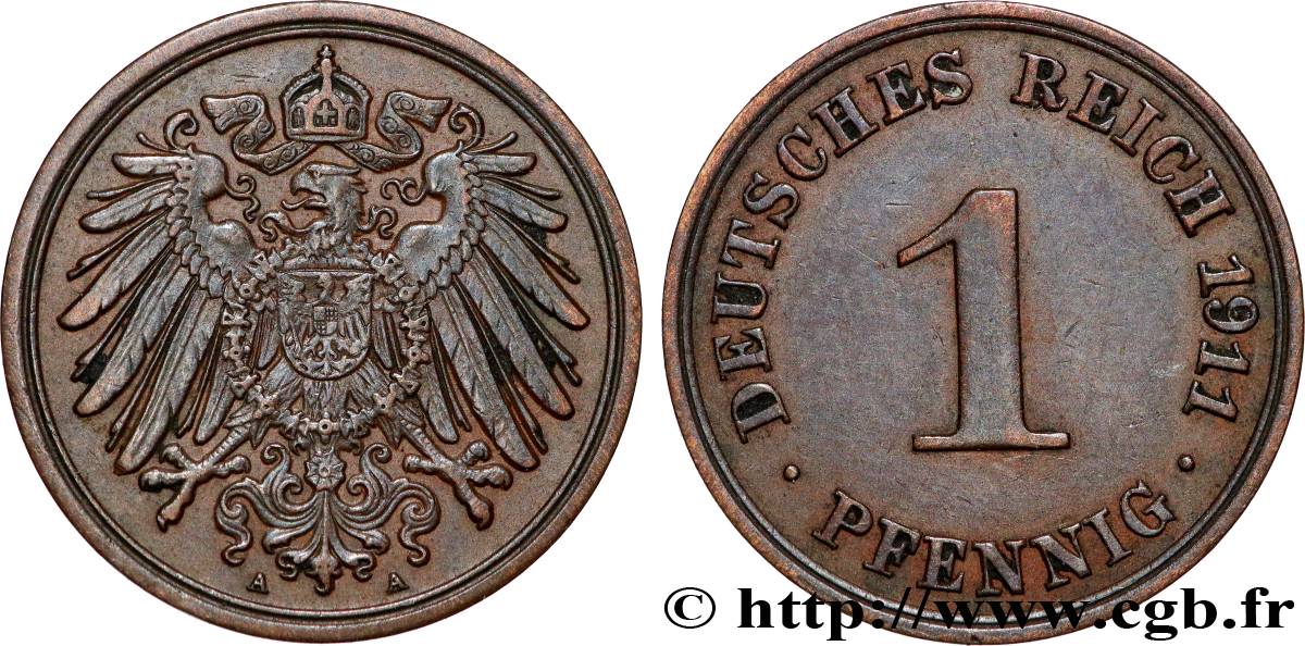 ALLEMAGNE 1 Pfennig 1911 Berlin TTB+