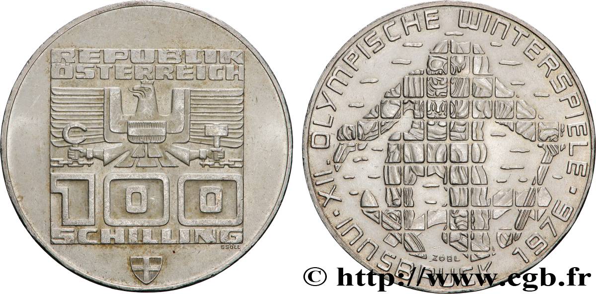 AUSTRIA 100 Schilling Jeux Olympique d’Innsbruck (1975) Vienne AU