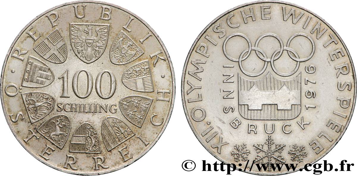 AUTRICHE 100 Schilling J.O. d’hiver d’Innsbruck 1976 (1974) Vienne SUP