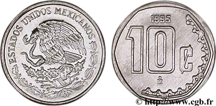 MEXIQUE 10 Centavos 1995 Mexico SPL 