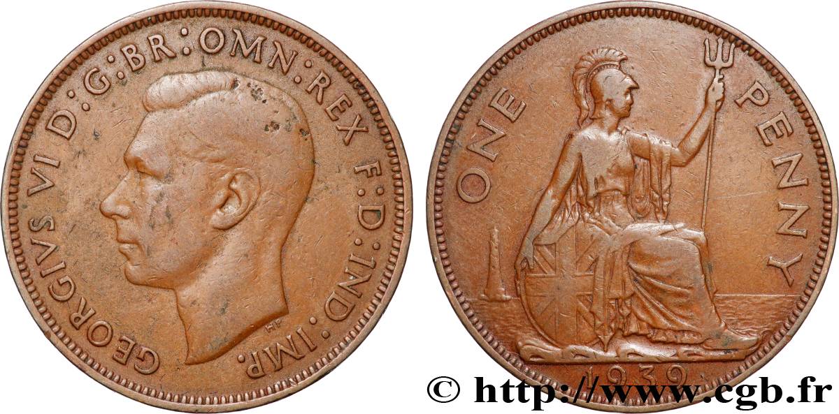 REGNO UNITO 1 Penny Georges VI 1939 Londres q.BB