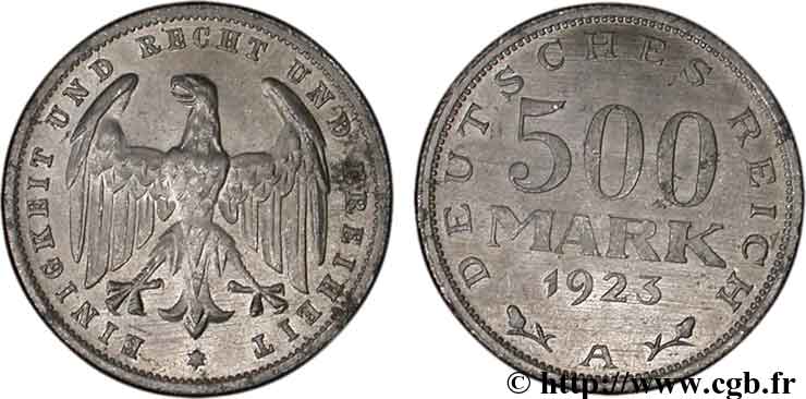 ALLEMAGNE 500 Mark aigle 1923 Berlin SUP 