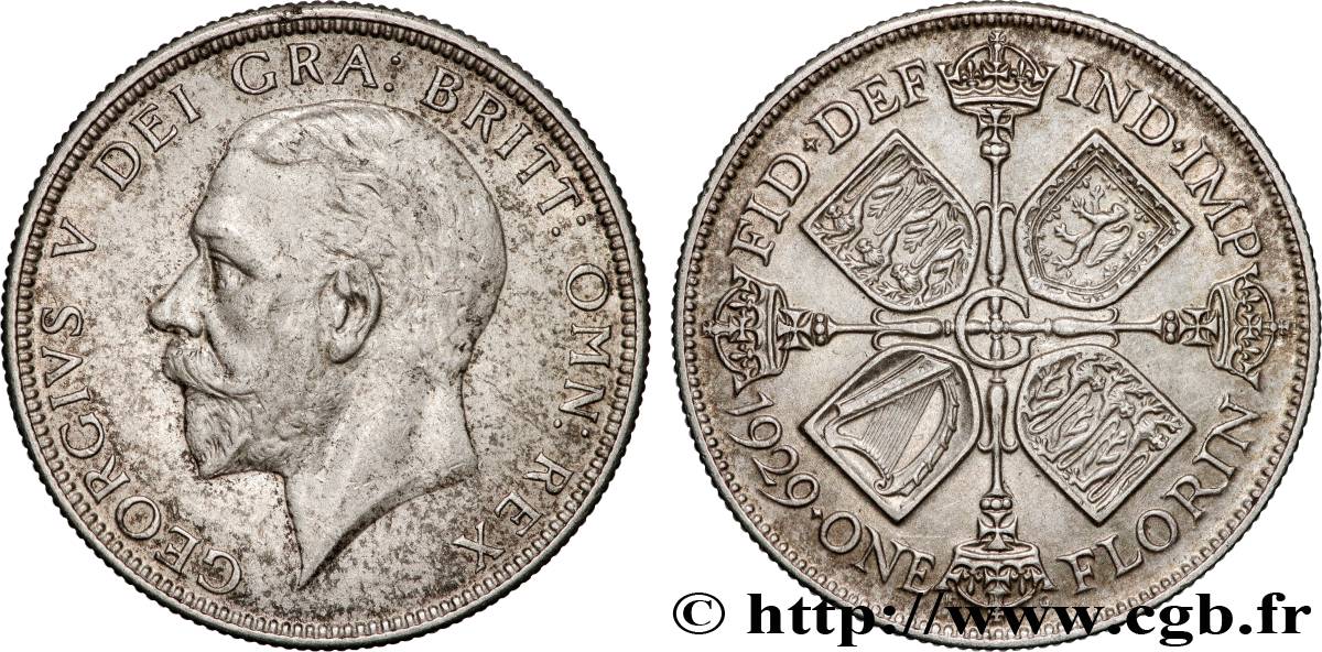 UNITED KINGDOM 1 Florin Georges V 1929 AU