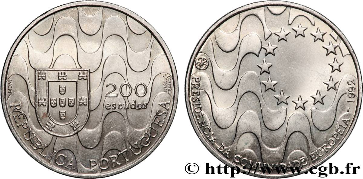 PORTUGAL 200 Escudos présidence de l’Union Européenne 1992 Lisbonne SUP