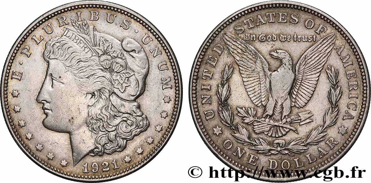 UNITED STATES OF AMERICA 1 Dollar Morgan 1921 Denver XF
