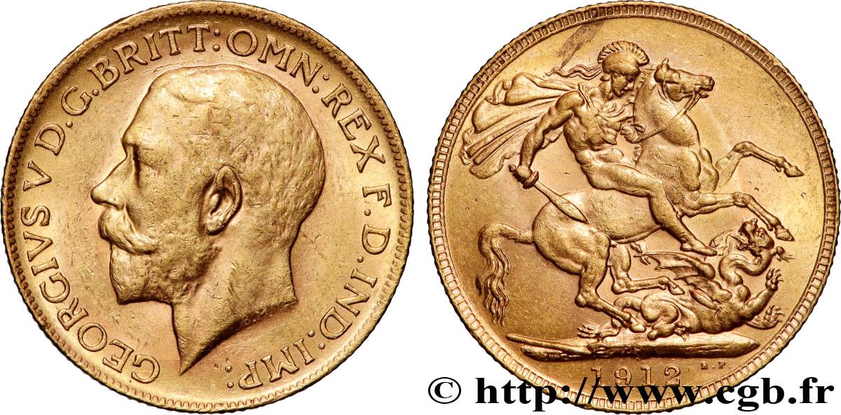 GOLD, PALLADIUM & PLATINUM INVESTMENT 1 Souverain Georges V 1912 Perth AU