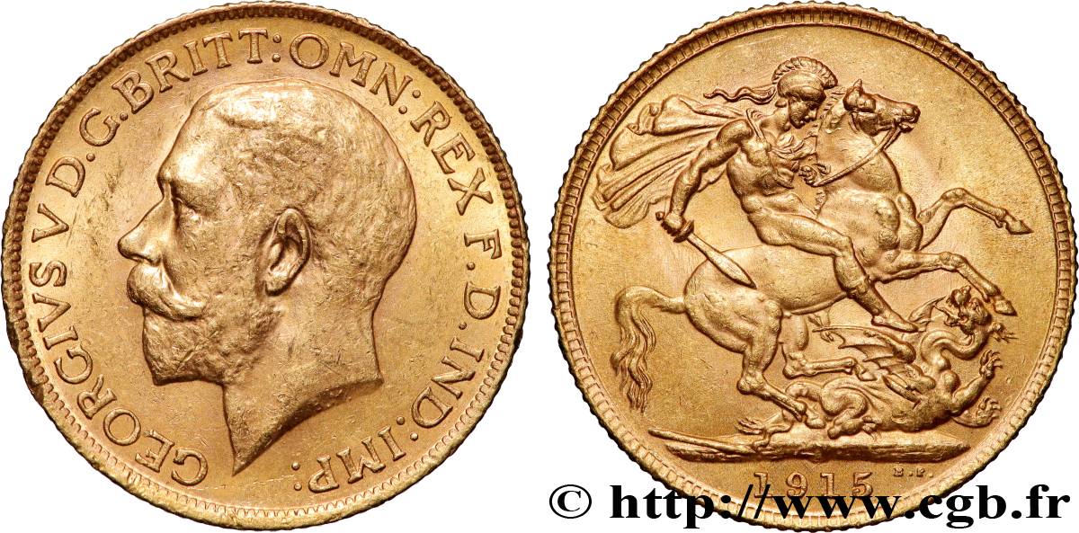 GOLD, PALLADIUM & PLATINUM INVESTMENT 1 Souverain Georges V 1915 Londres AU