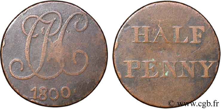 ROYAUME-UNI (TOKENS) 1/2 Penny Christ Hospital (Middlesex) 1800  TB 