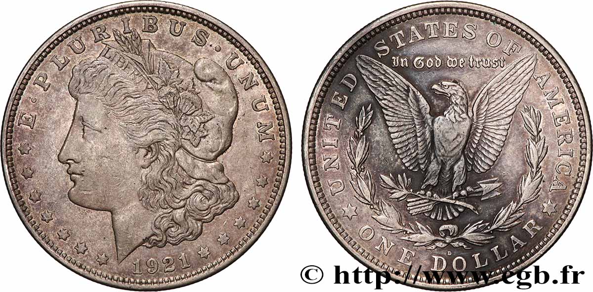 UNITED STATES OF AMERICA 1 Dollar Morgan 1921 Denver XF