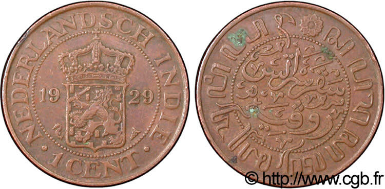 INDES NEERLANDAISES 1 Cent  1929 Utrecht TTB 
