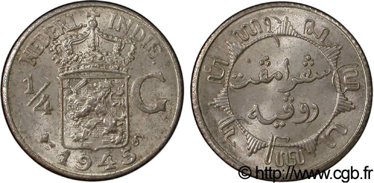 INDES NEERLANDAISES 1/4 Gulden 1945 San Francisco - S SUP 