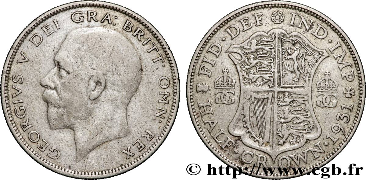 UNITED KINGDOM 1/2 Crown Georges V 1931 Londres VF