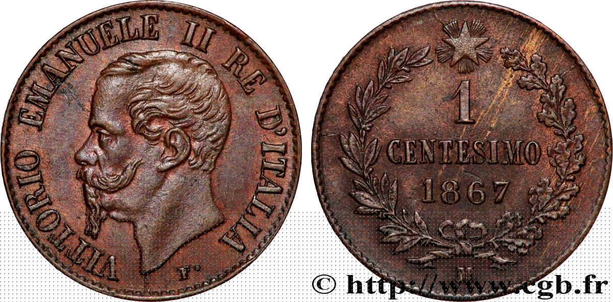 ITALY 1 Centesimo Victor Emmanuel II 1867 Milan MS