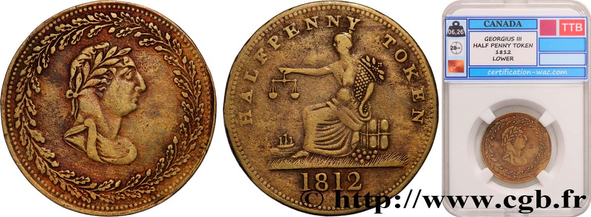 ROYAUME-UNI (TOKENS) 1/2 Penny - Georges III lauré 1812 TTB autre