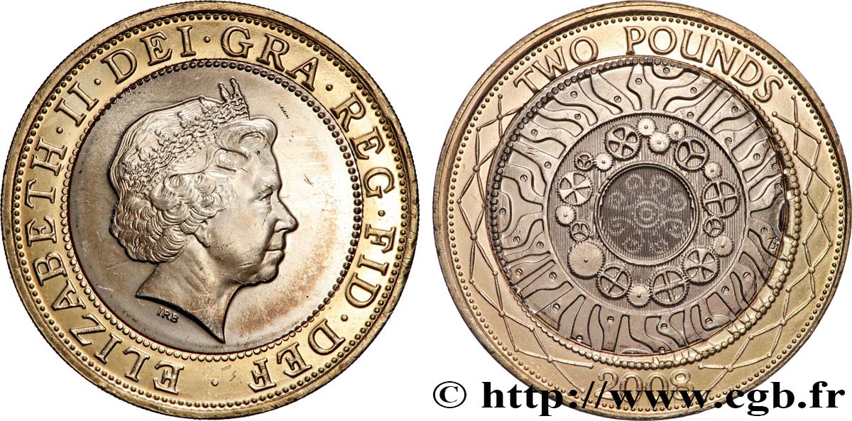 ROYAUME-UNI 2 Pounds (Livres) Elizabeth II tranche B 2008 Llantrisant SPL