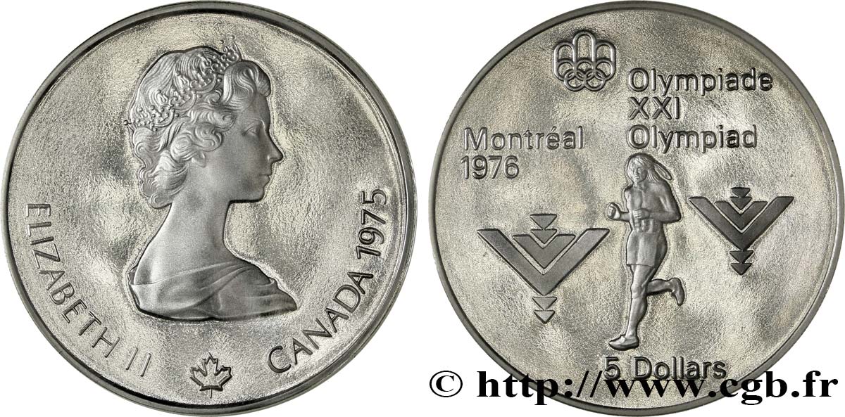CANADA 5 Dollars Proof JO Montréal 1976 marathon 1975  FDC 