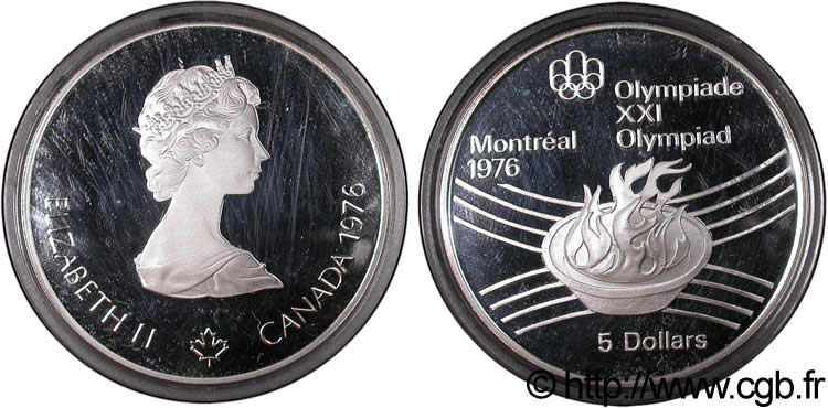 CANADA 5 Dollars BE JO Montréal 1976 flamme olympique / Elisabeth II 1976  FDC 