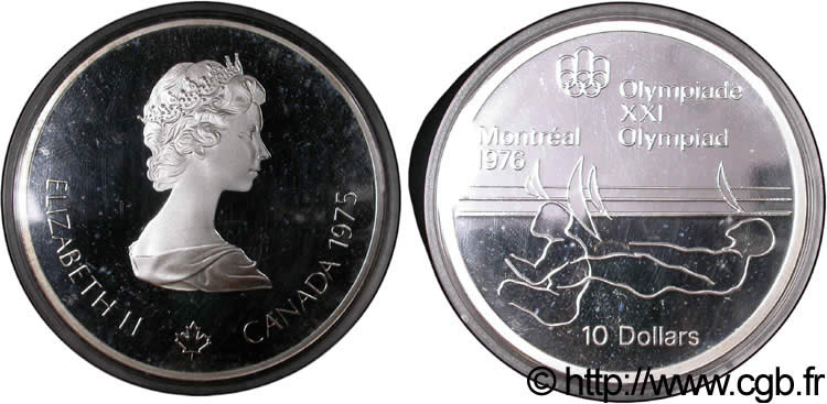 CANADA 10 Dollars JO Montréal 1976 voile 1975  FDC 